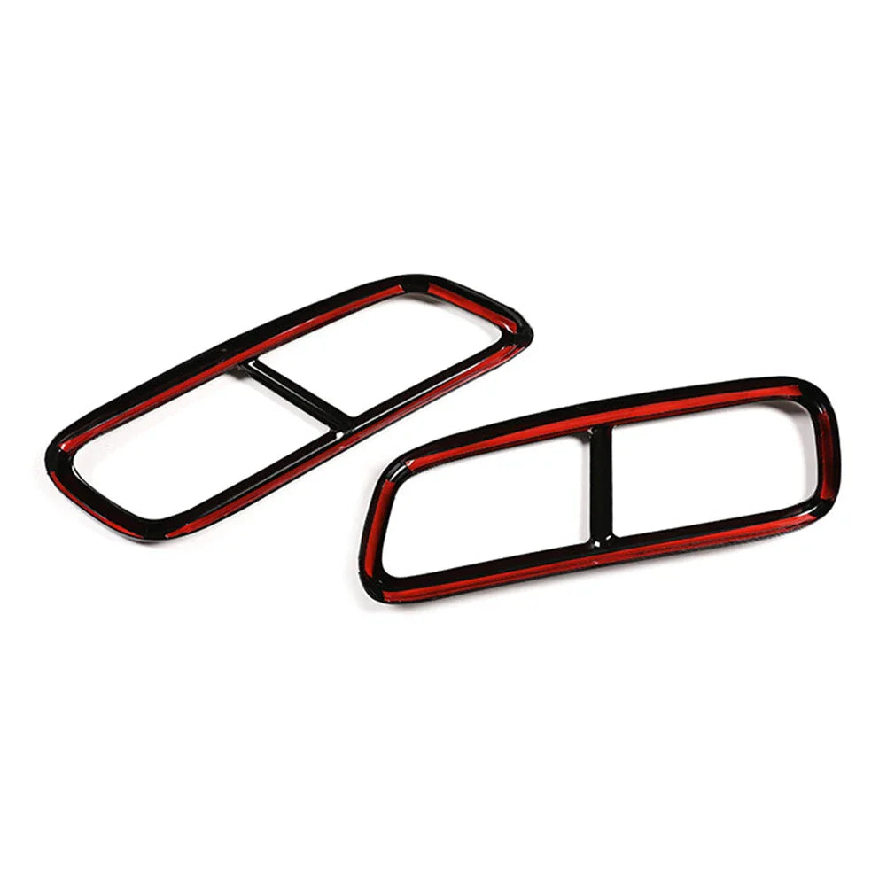 Black Rear Exhaust Muffler Tail Pipe Covers for Audi Q7 (2016-2019)