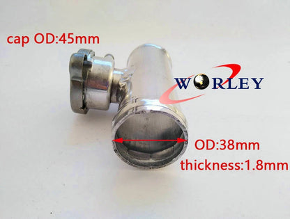 Aluminum Inline Radiator Hose Pipe Filler Neck for Universal Applications