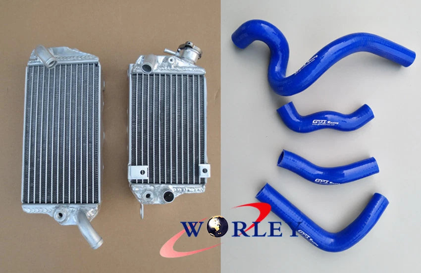 Aluminum Radiator with Green Silicone Hose Kit for Kawasaki KLX650 (1993–1996)
