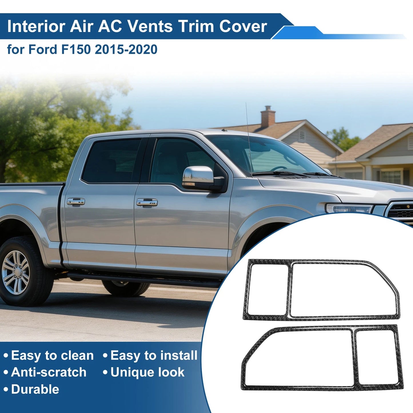 Air Condition Outlet Vent Trim Cover Frame for Ford F150 (2015–2021) 1 Pair