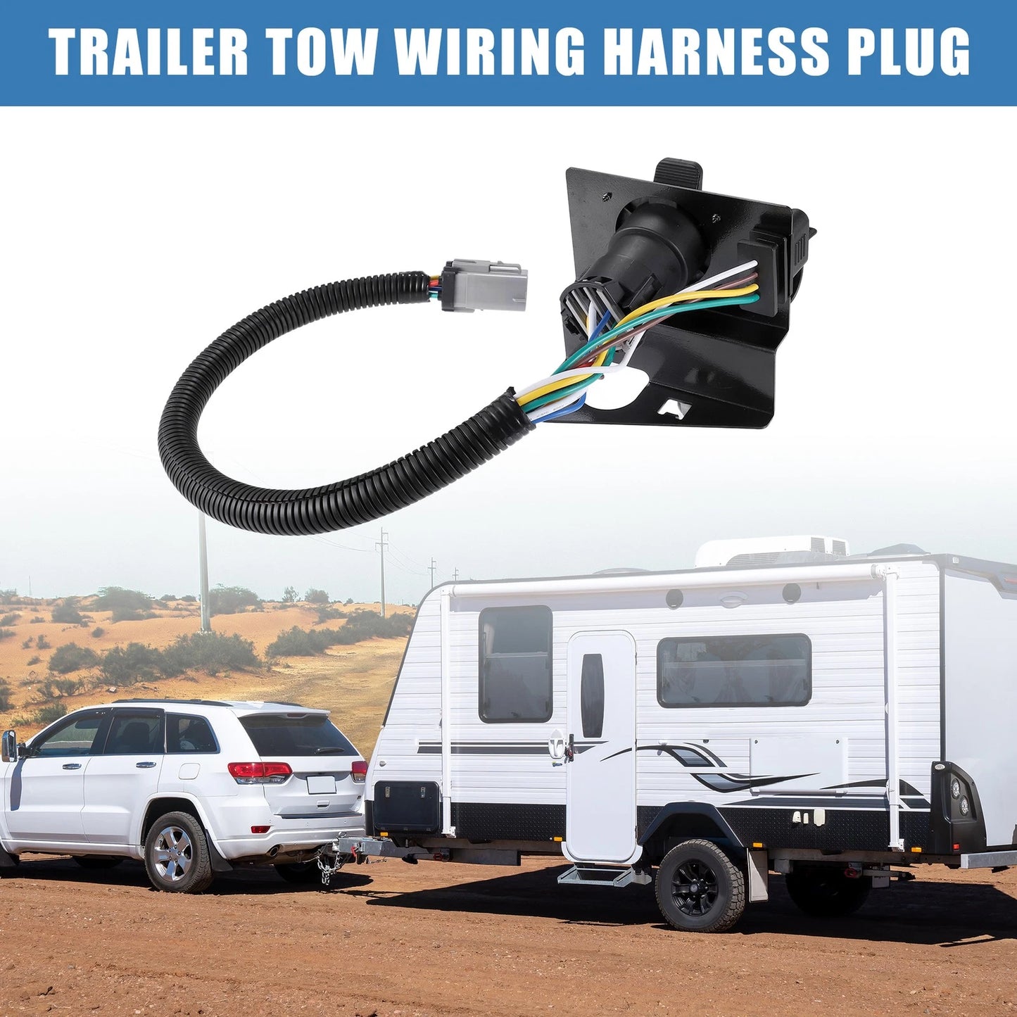 Trailer Tow Wiring Harness Plug Connector for Ford F-250 F-350 (2008–2016)