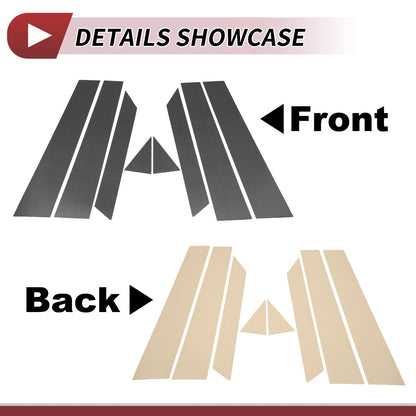 8 Pcs Door Pillar Window Trim for Audi A8 (2019–2024) Carbon Fiber Black