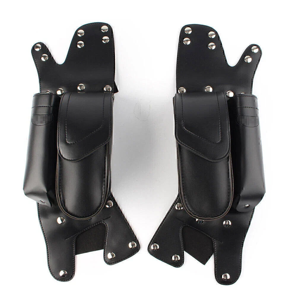 Black Rear Saddlebag Guard Covers for Harley Touring FLHT FLHR FLHX (1993-2023)
