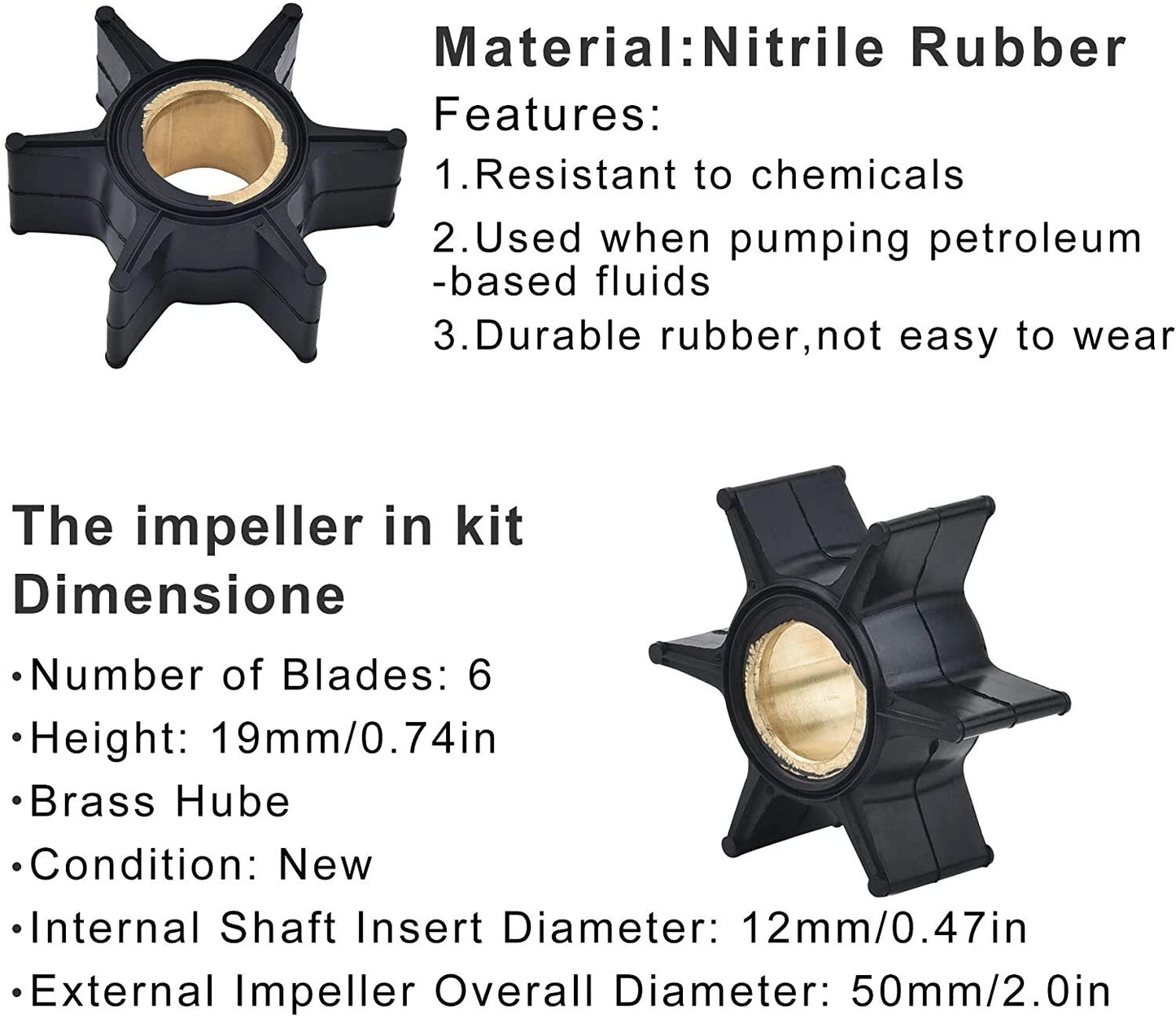 Water Pump Impeller for Evinrude Johnson OMC (Various Models)
