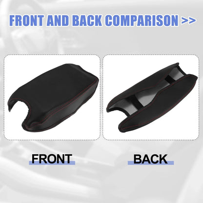 Microfiber Leather Auto Armrest Cover Pad for Honda HR-V (2016-2021) Black/Red