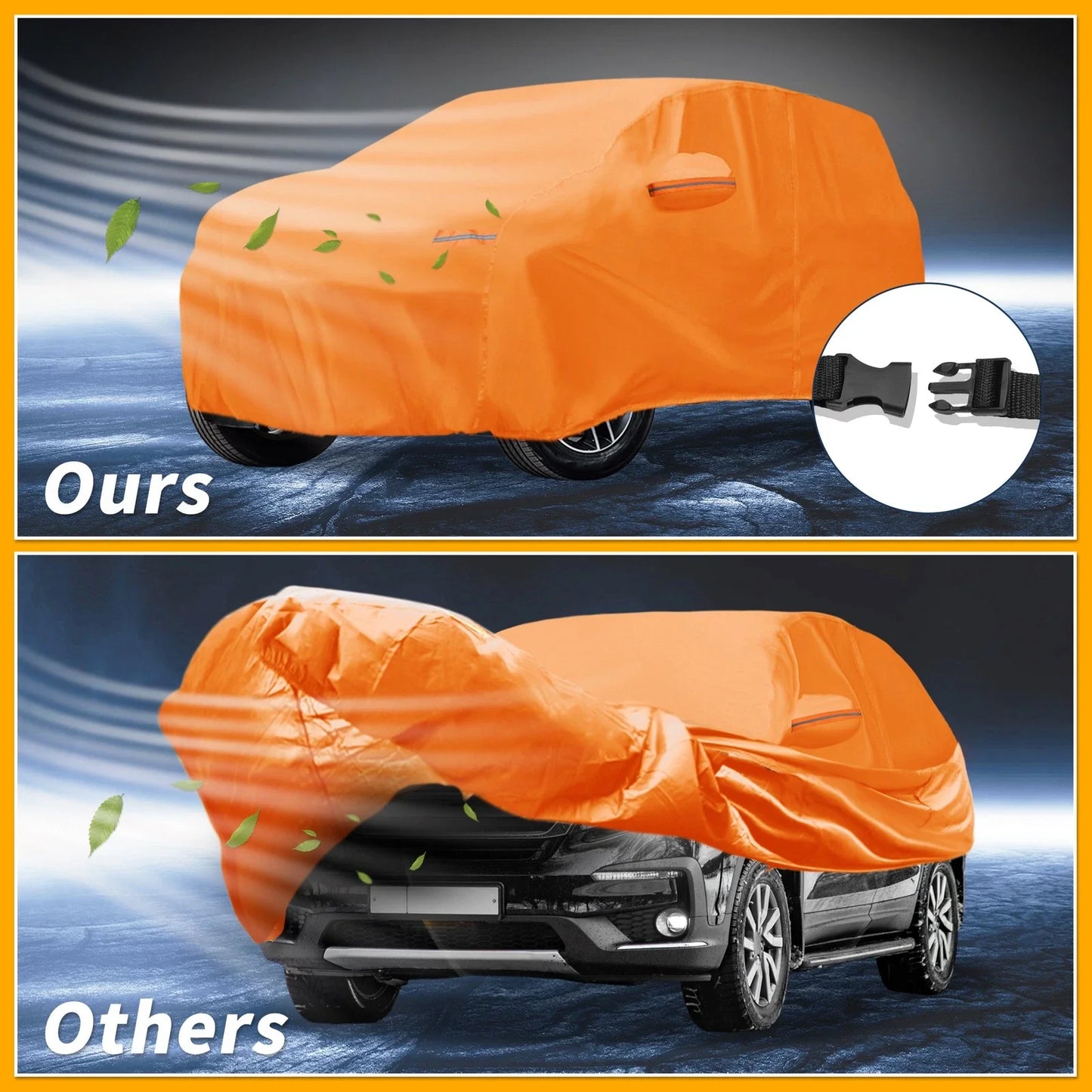 Waterproof All Weather Car Cover for Honda Pilot (2016-2023) - Orange 210D-PU