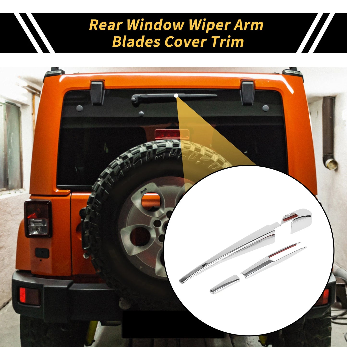 Set of 2 Rear Window Wiper Arm Blades Cover for Jeep Wrangler JL (2018–2023)