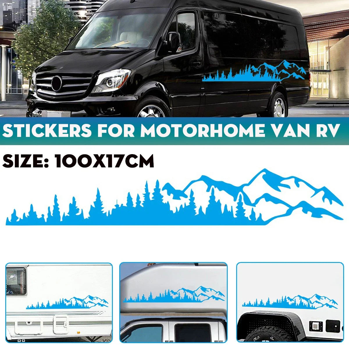 Side Body Decal Sticker for Truck SUV RV Trailer Camper Tree Mountain Forest