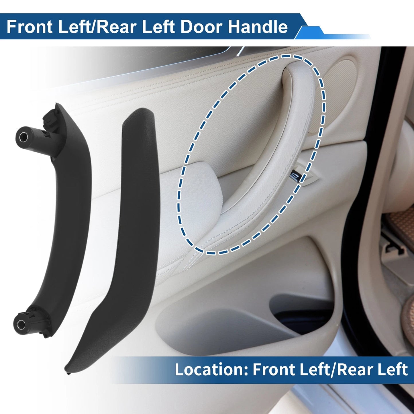 Front Passenger Side Inner Door Panel Handle for BMW X3 (2010–2016) Black