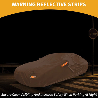 Waterproof Car Cover for Hyundai Elantra (All Weather, Orange, Zipper)