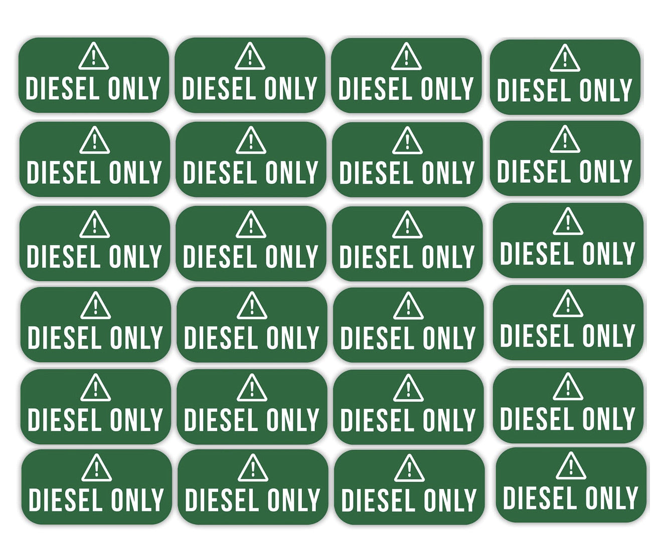 Set of 24 Diesel Only Vinyl Stickers for Trucks