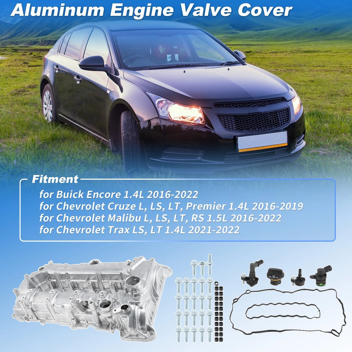 Aluminum Engine Valve Cover for Chevrolet Cruze Malibu Trax (2016–2022) 25204723