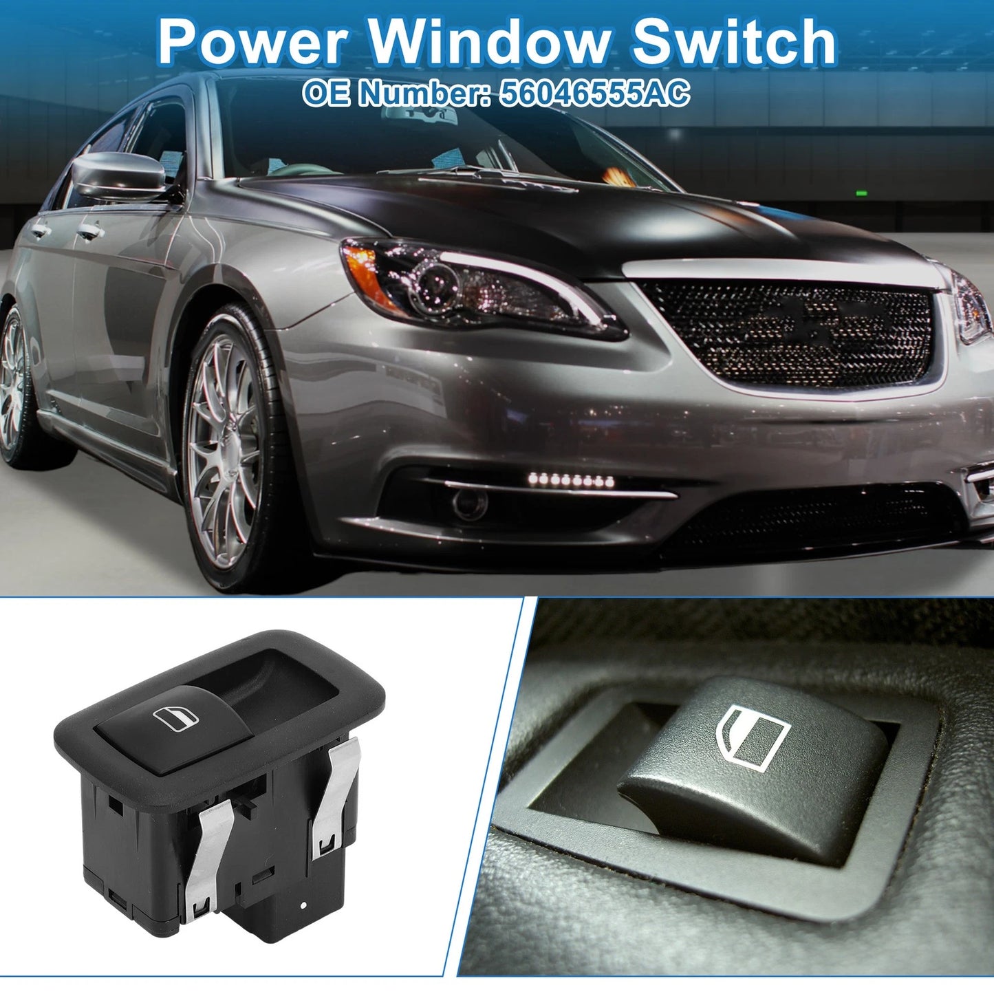 Rear Power Window Switch for Chrysler 200, Dodge Dart (No. 56046555AC)
