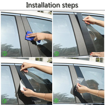 Carbon Fiber Pillar Posts Window Door Trim Cover for Nissan Altima (2013–2018)