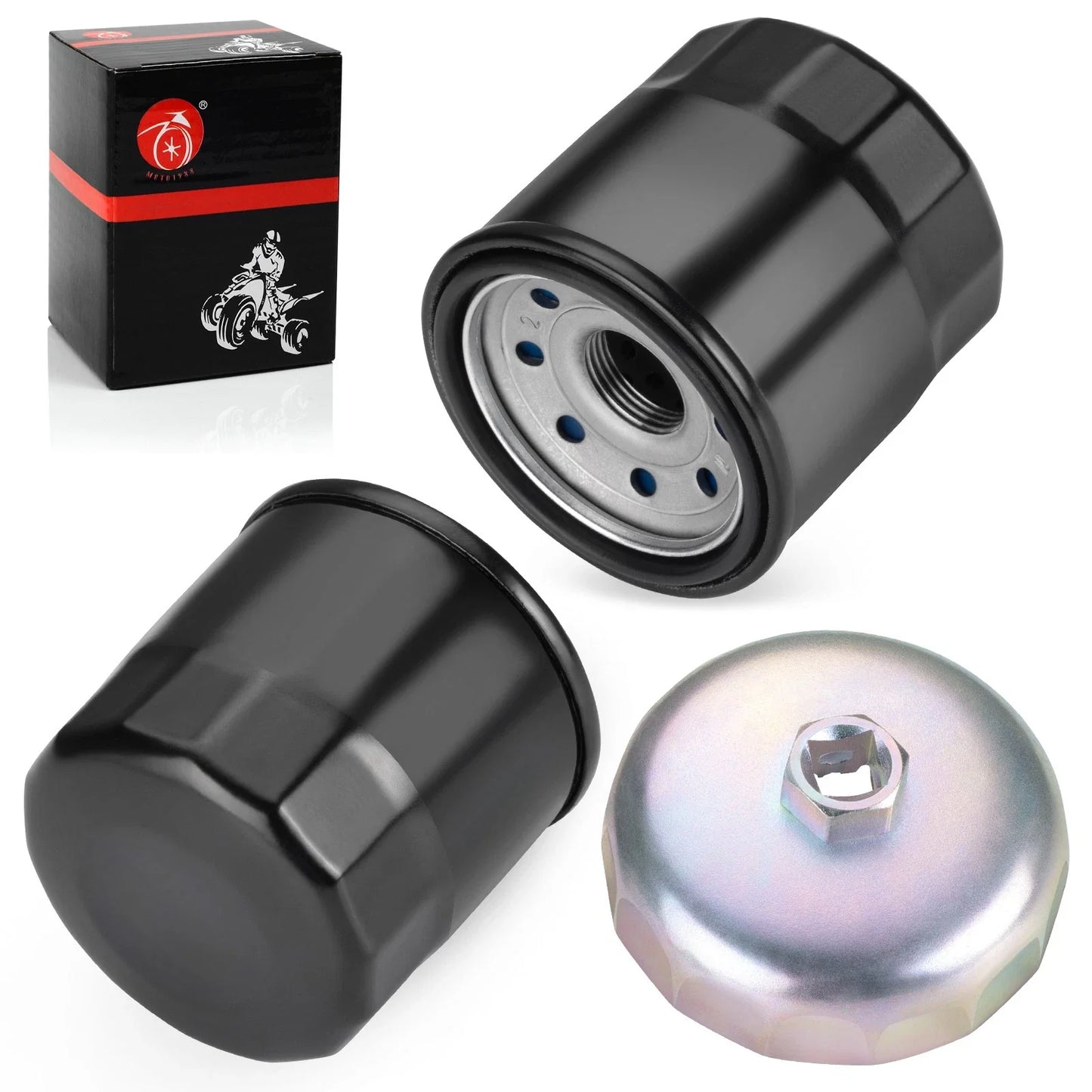 2 x Oil Filter & Wrench Tool for Honda VTX1300 / VTX1800 (2003–2008)