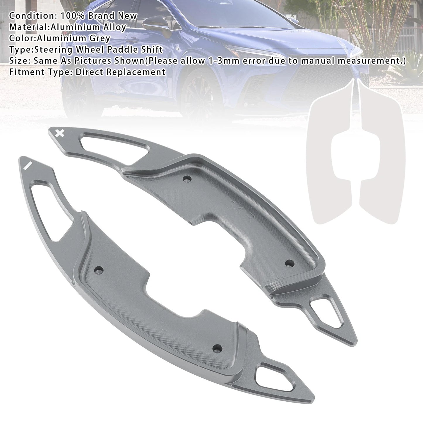 Shift Paddle Extensions for Lexus UX NX (2019–2023) Aluminum Gray