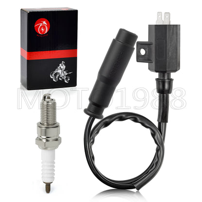 Ignition Coil Spark Plug with Cap for Kawasaki Bayou 400 (1993–1999)