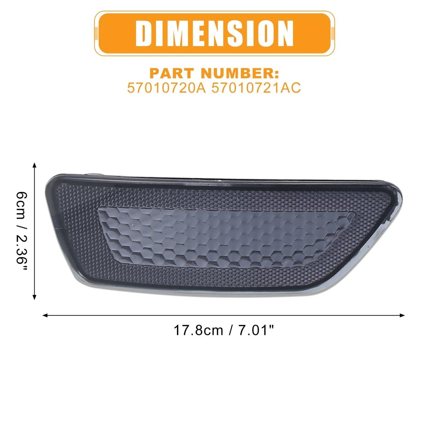Bumper Reflector for Jeep Grand Cherokee & Dodge Journey Black