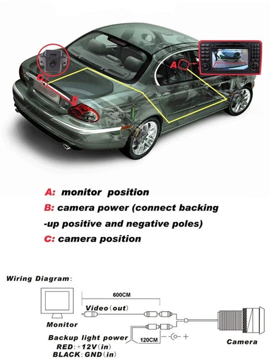 12V Rear View Backup Camera for Toyota Camry (2007-2012)