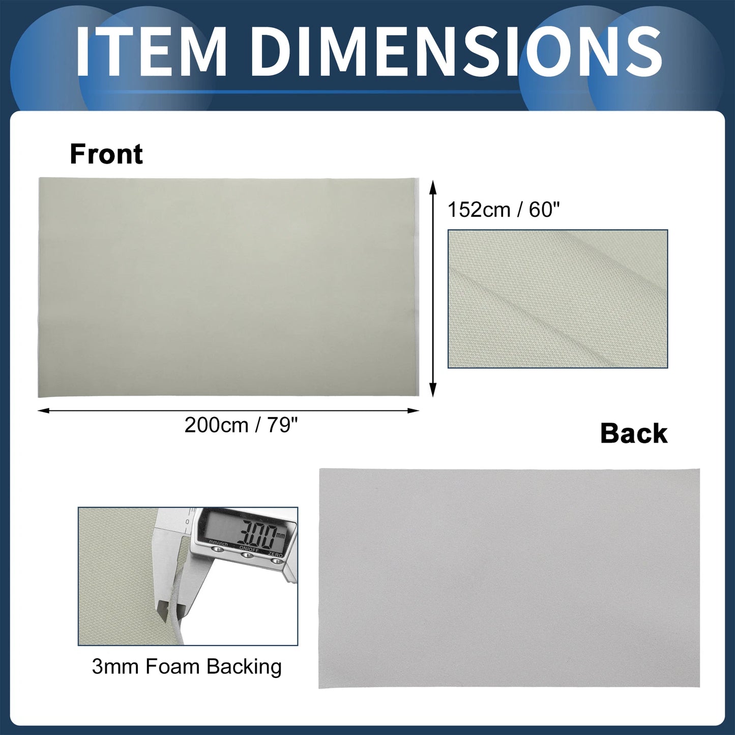 Mesh Fabric Headliner for Car Roof Repair 79"x60" Light Gray