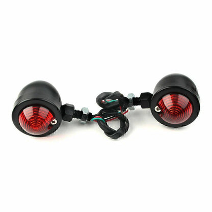 12V Motorcycle Turn Signal Lights - Red Blinker Indicators for Universal Models