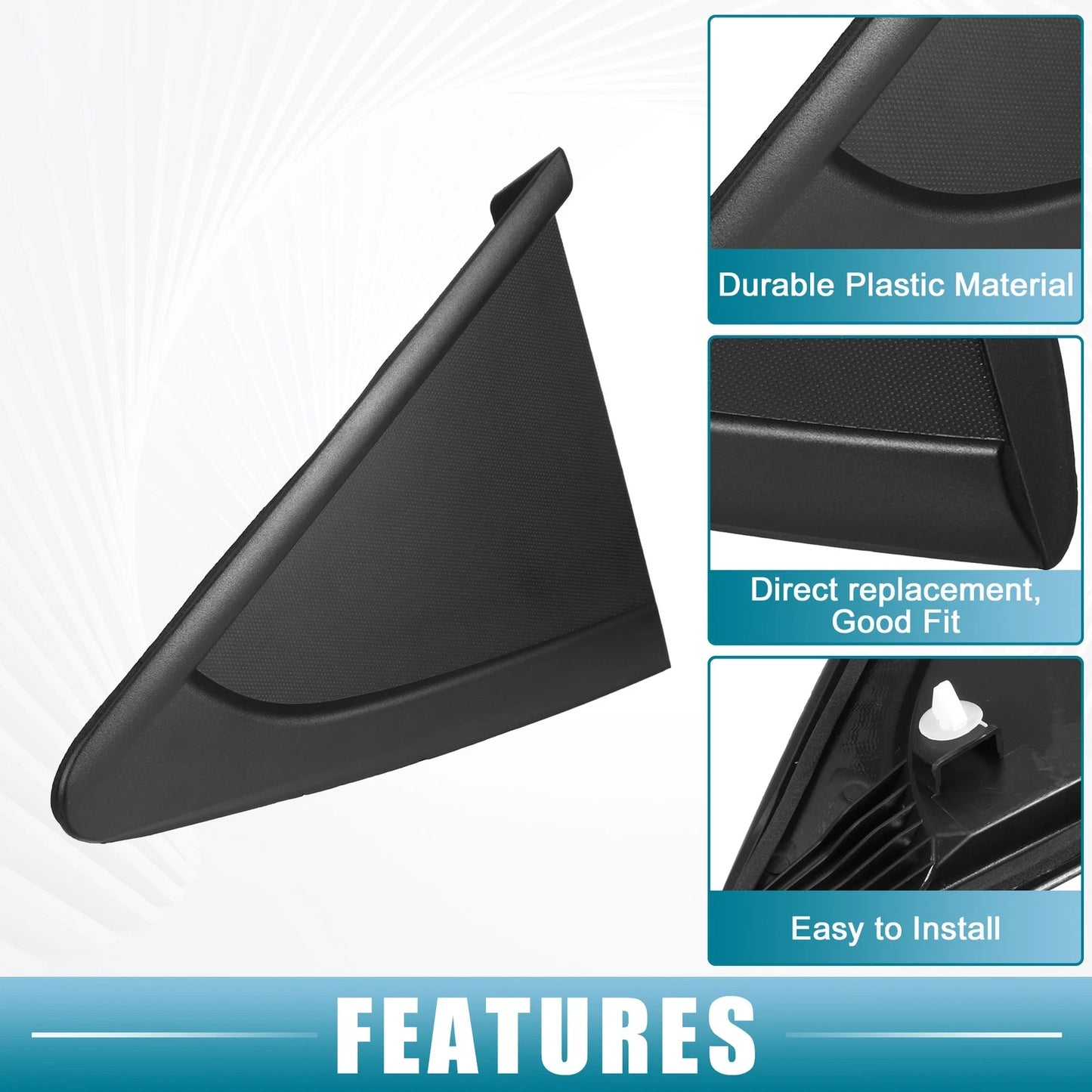 Left Rear Door Window Glass Triangle Trim Cover No. 95991480 for Chevrolet Cruze (2011–2016)