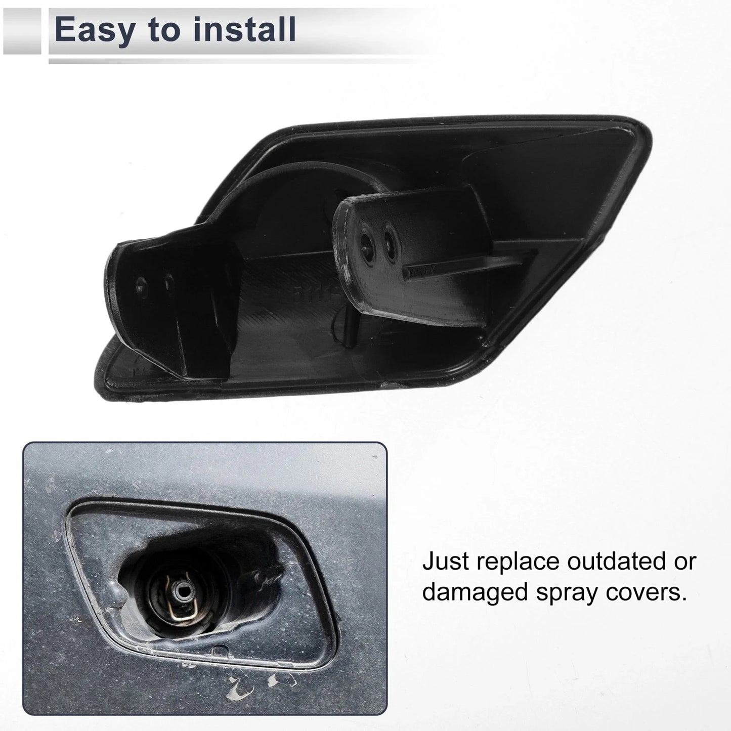 Right Front Bumper Headlight Washer Nozzle Cover Cap for BMW 320i Unpainted