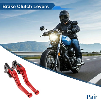 6-Speed Adjustable Brake Clutch Levers for Yamaha Raptor 660 (2001–2004) Red