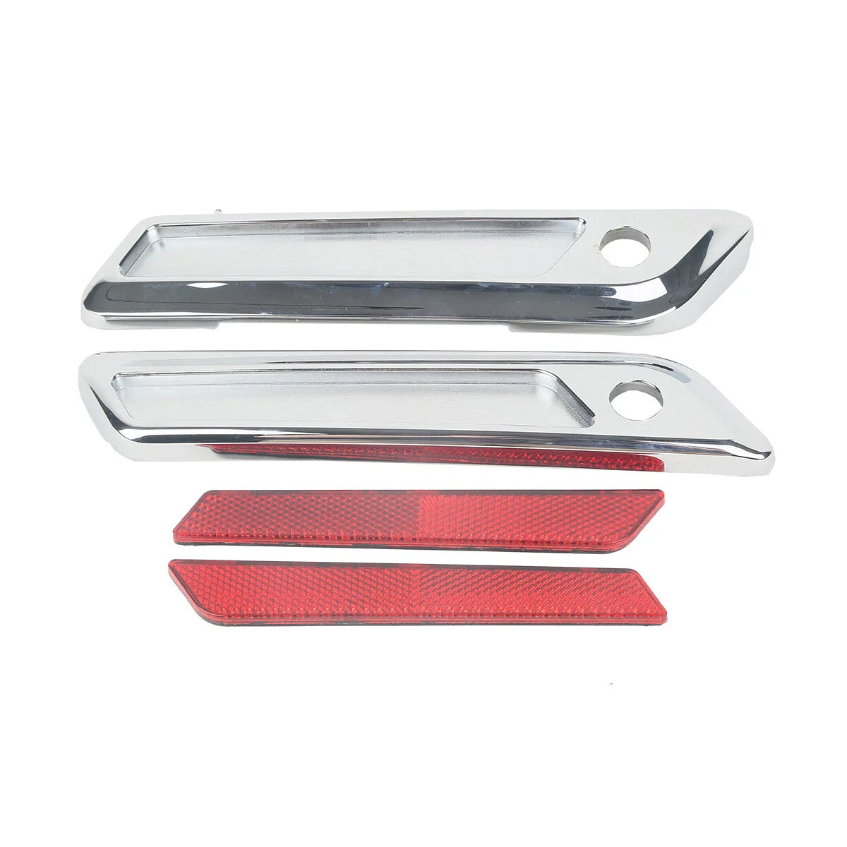 Black/Chrome Saddlebag Latches Covers for Harley Touring (2014-2023)