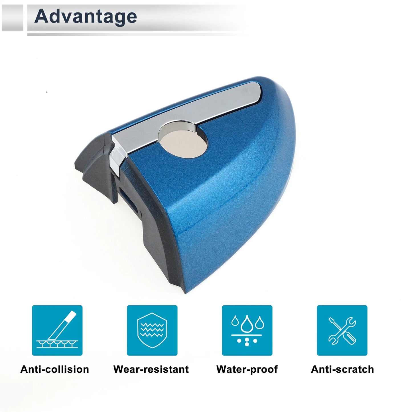 Front Left Door Handle Lock Cylinder Cover for Toyota Corolla (2014–2018) Blue