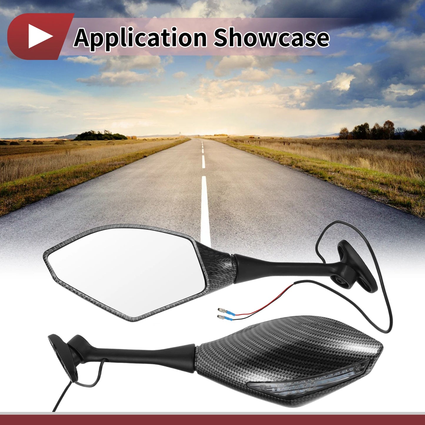 Set of 2 Rear View Mirrors for Honda CBR600RR (2003–2014) Aluminum