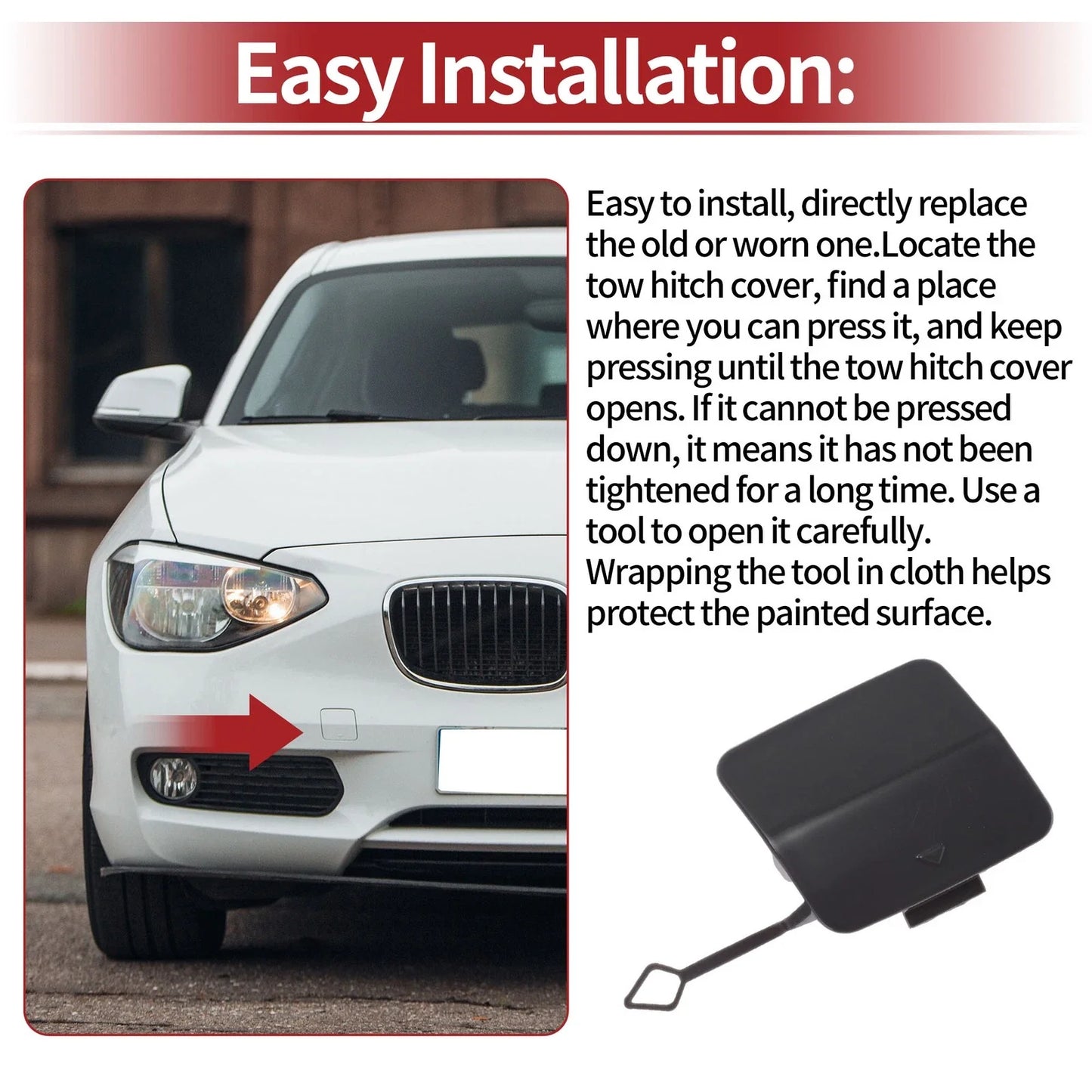 Tow Hook Cover Cap for BMW F20 116i 118i 120i 125i