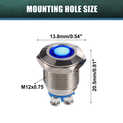 5 Pcs 12mm LED Waterproof Pilot Indicator Lights for Universal Use