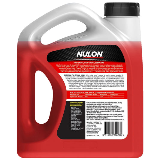 Nulon Red Premium Long Life Coolant 2.5L for Automotive