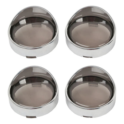 Smoke Lens Turn Signal Light Trim Ring Visors Bezels for Harley Touring Dyna