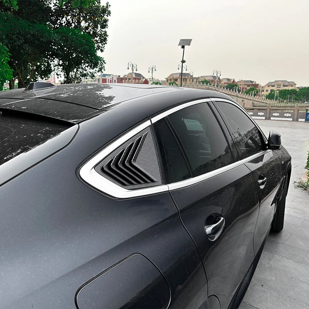 Add-On Rear Window Quarter Glass Duct Louver Vent Covers for BMW X6 G06