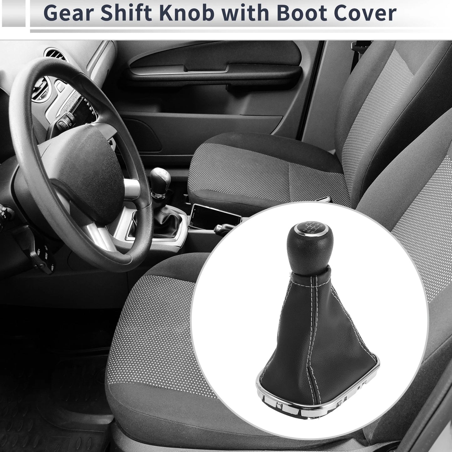 6 Speed Gear Shift Knob with Cover for Chevrolet Cruze (2010–2015) Faux Leather