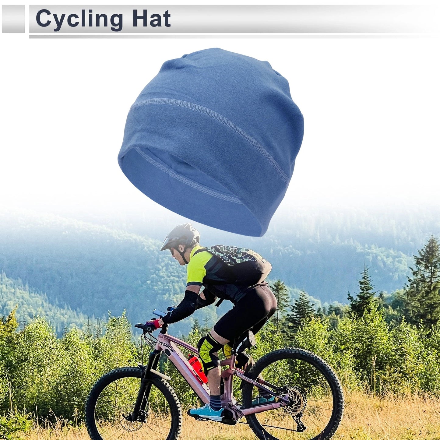 Cycling Hat for Ear Protection Light Blue 27x19cm (1 Pcs)