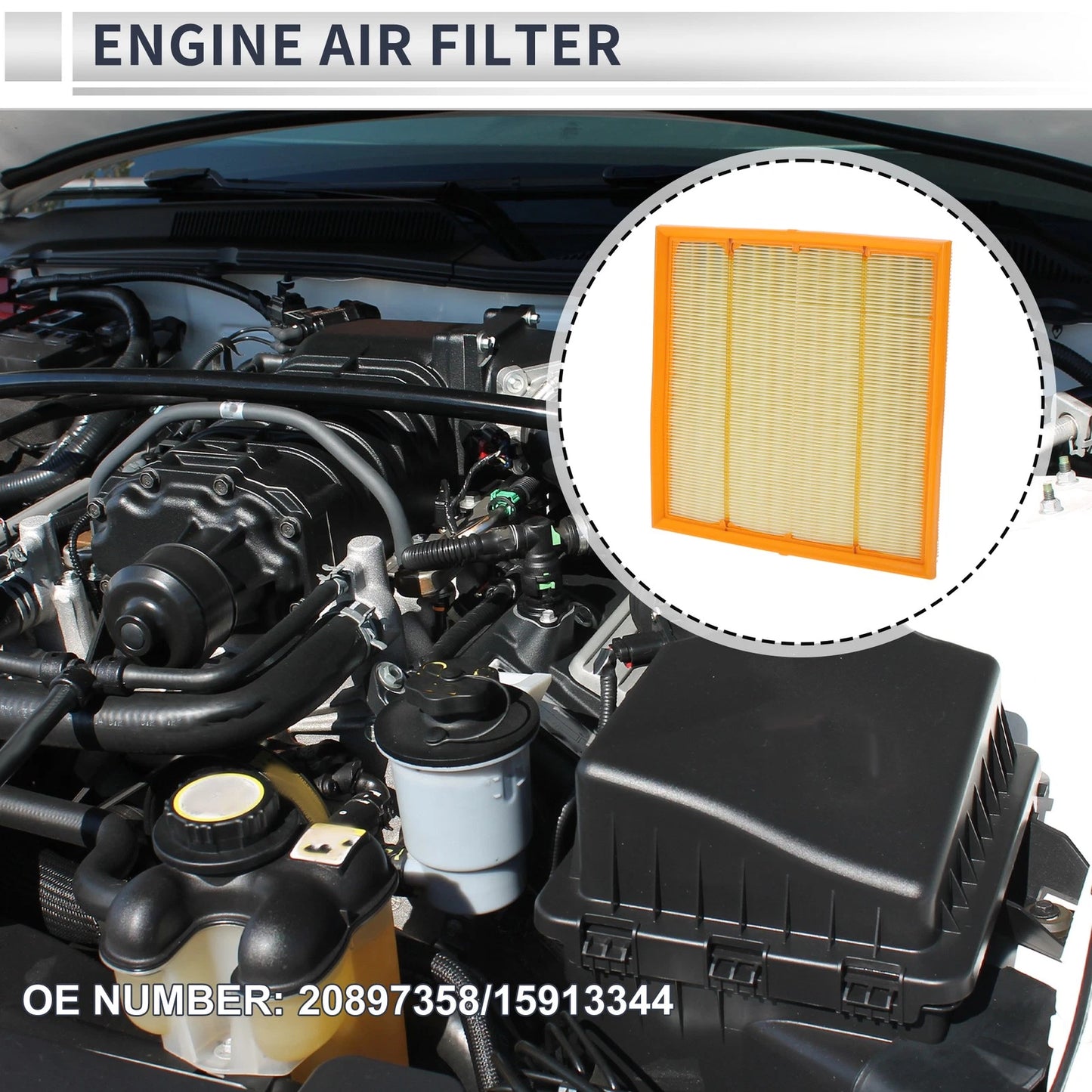 Engine Air Filter No. 20897358/15913344 for Cadillac SRX (2010–2016)