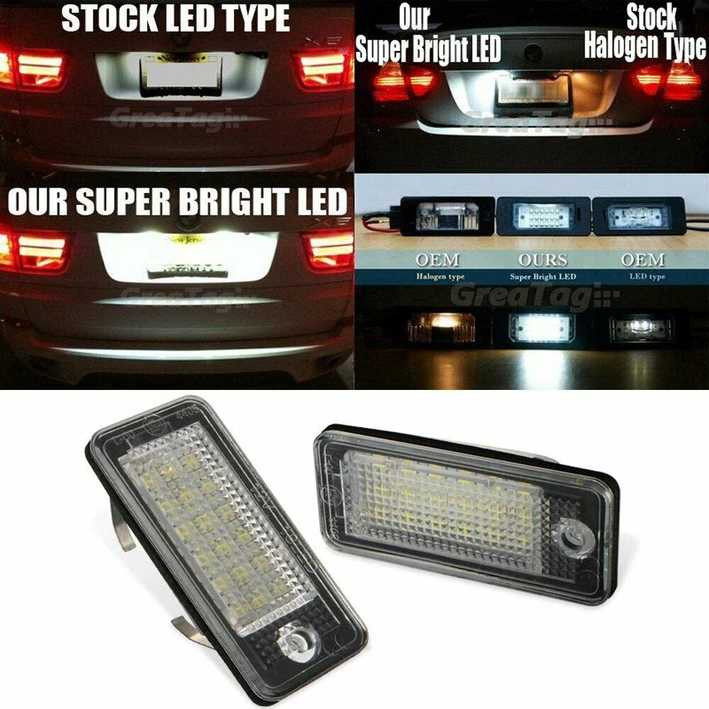 White LED Rear Plate Light for Audi A3 8P A4 S4 Q7