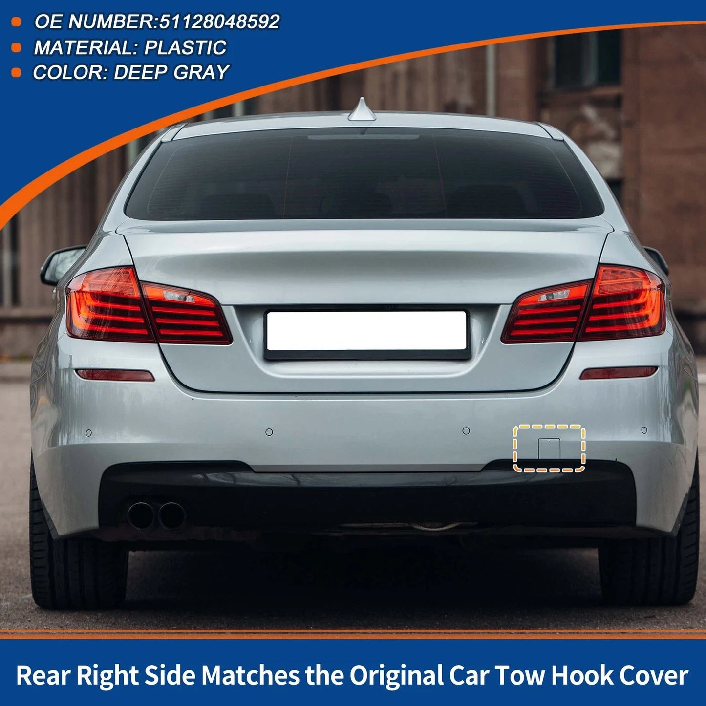 Tow Hook Cover for BMW 5 Series F10 Deep Gray (2010-2017)