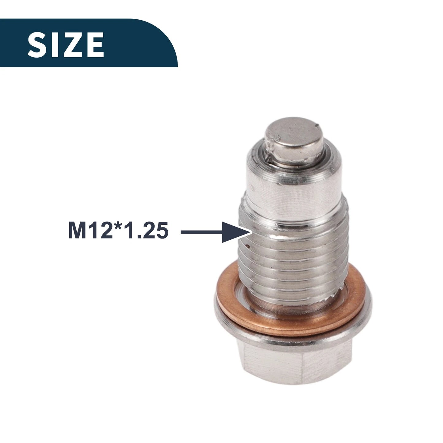 M12*1.25 Magnetic Oil Drain Plug for Universal Applications (1 Pc)