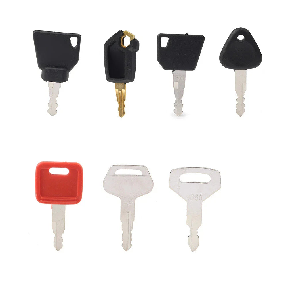 Ignition Key Set 7 x for Case, Komatsu, JCB