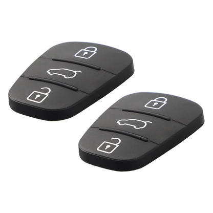2 x Black Rubber Shell for Hyundai I10 I20 I30 Remote Car Key (3 Buttons)