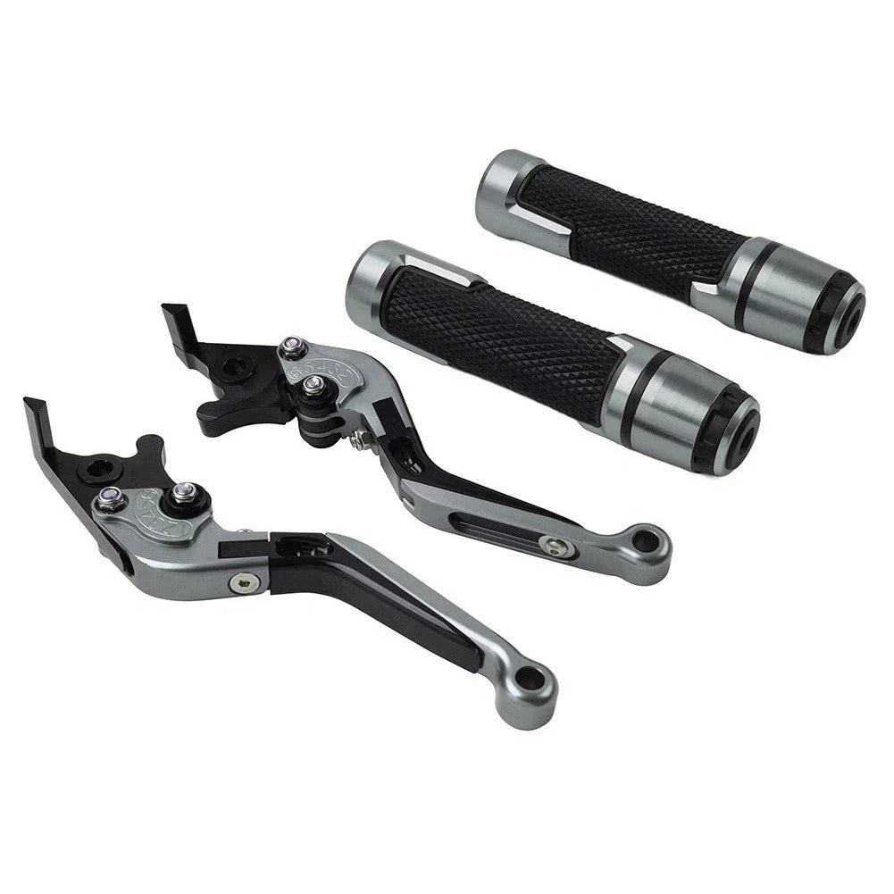 Folding Extendable Brake Clutch Levers & Handlebar Grips for Kawasaki ZX636R