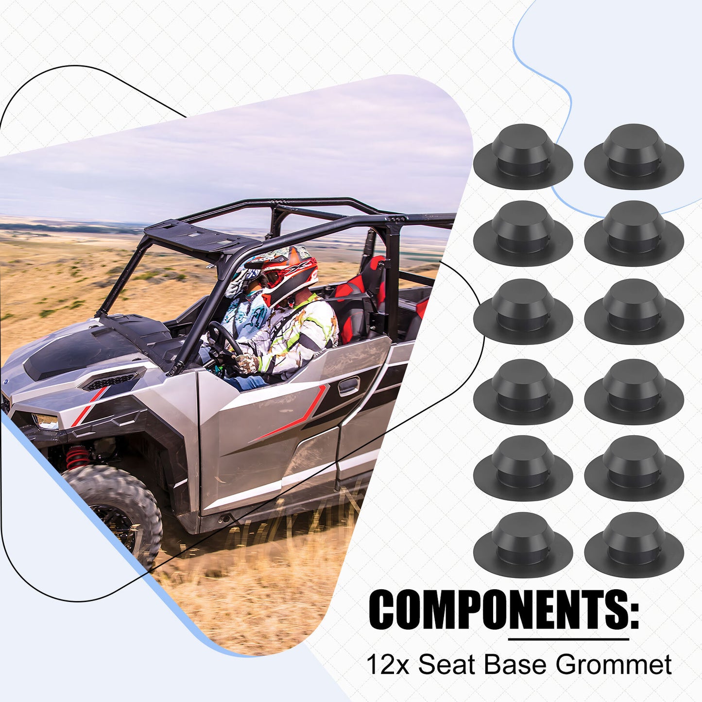 12 Seat Base Grommet for Polaris RZR 800 S (2008–2014)