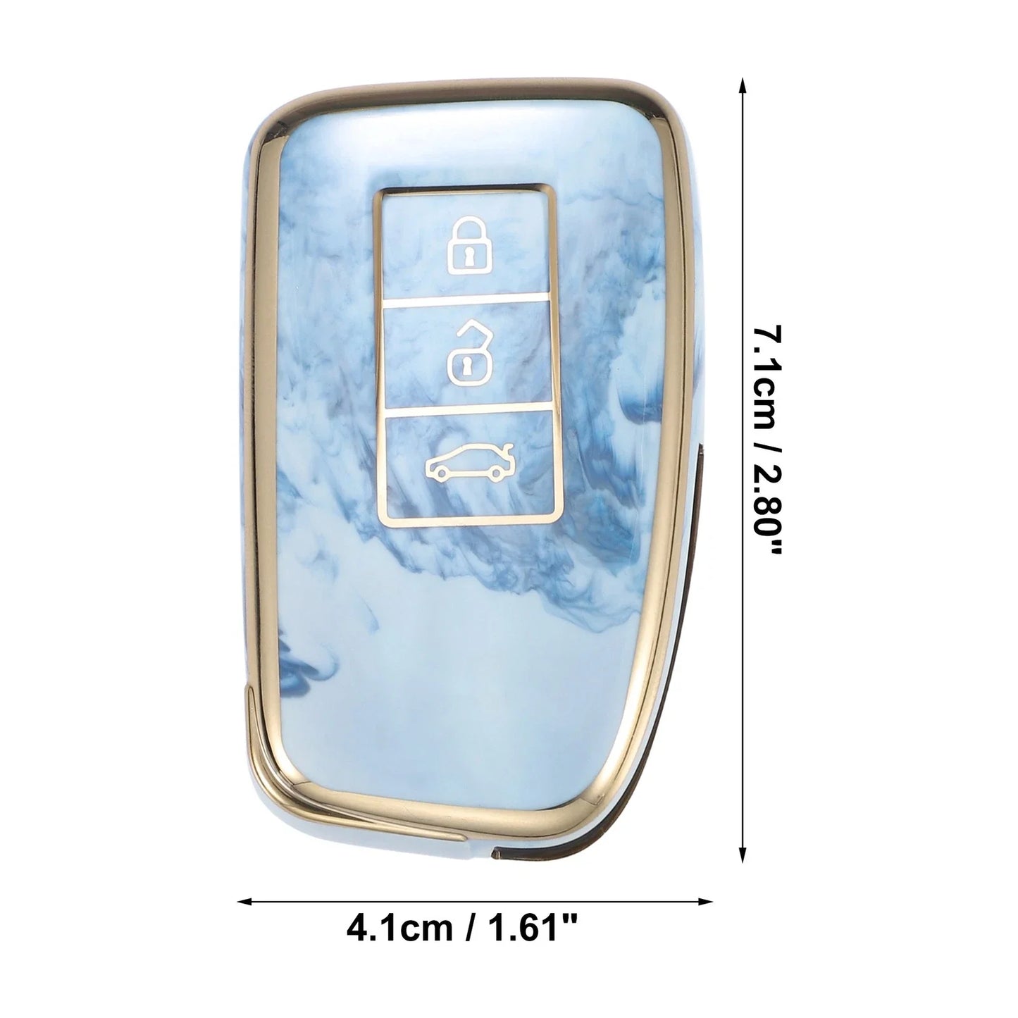 3 x Button Key Fob Cover Case Blue for Lexus IS RX NX200 NX200T (2014-2021)