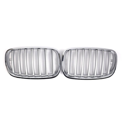 2X Chrome Front Bumper Grille for BMW X5 X6 (2007–2013)
