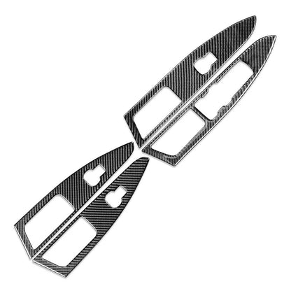 Set of 4 Window Lift Panel Switch Cover Trim for Ford Mondeo (2018–2019) RHD Carbon