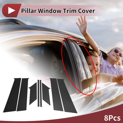Door Pillar Window Trim for Nissan Kicks (2016–2023) Black Carbon Fiber